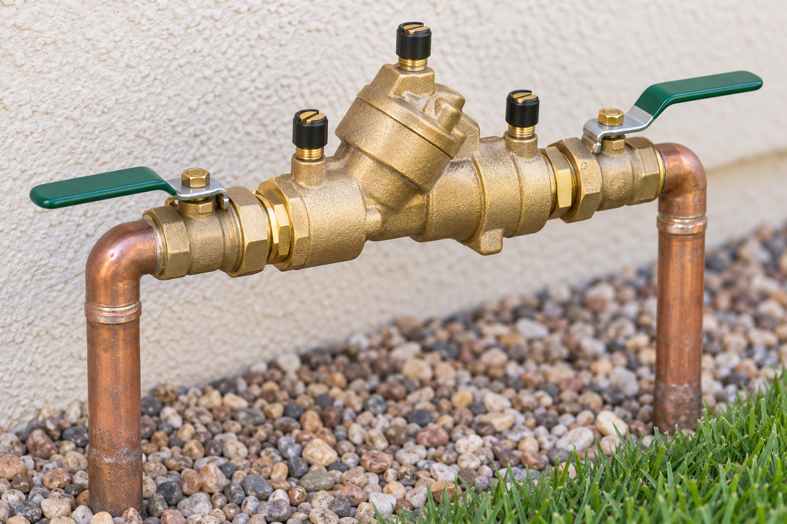 backflow preventer on a sprinkler supply line